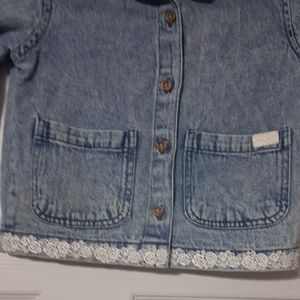 For All 7 Mankind Light Blue Denim Jacket  Refreshed with Lace Detail Sz 4T. $38